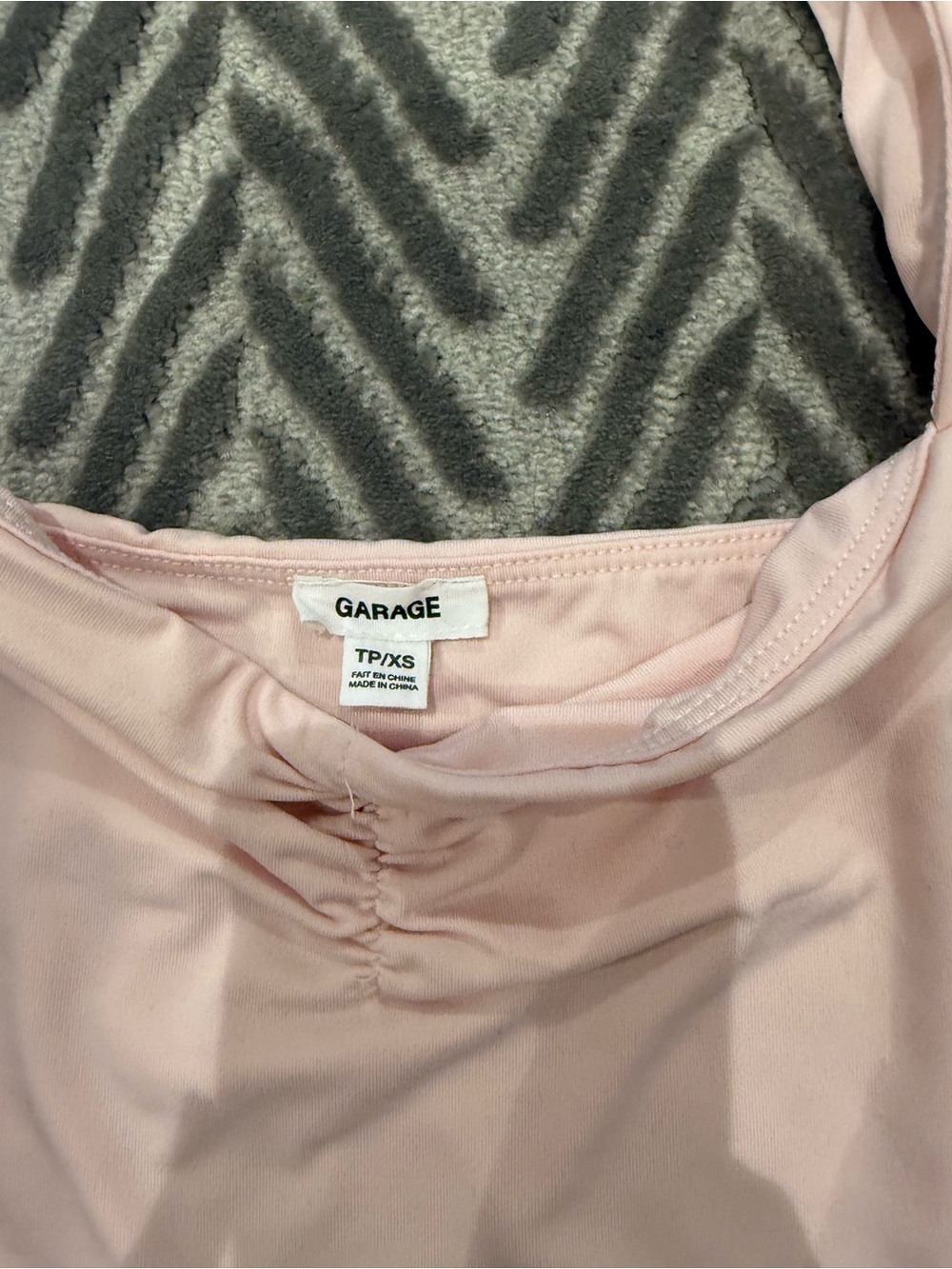 Garage Light Pink Ruched Front Tank - Picture 2 of 4